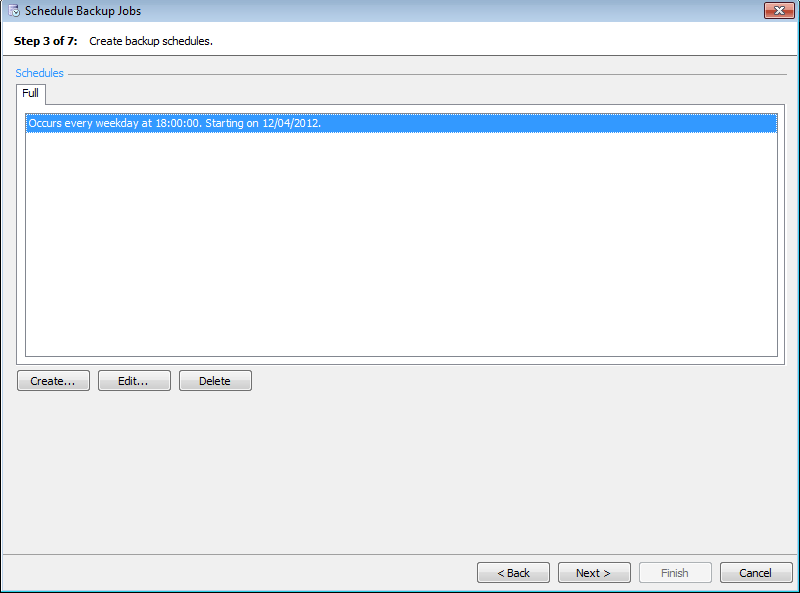Create a backup schedule Create a backup schedule