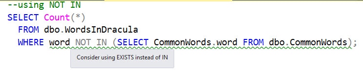 Consider Using NOT EXISTS Instead Of NOT IN DZone