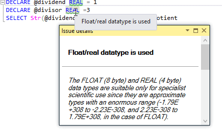 The Dangers of using Float or Real Datatypes | Redgate